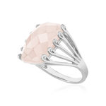 Bague argent 925 quartz rose - vue D1