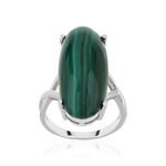Bague argent 925 malachite - vue 1