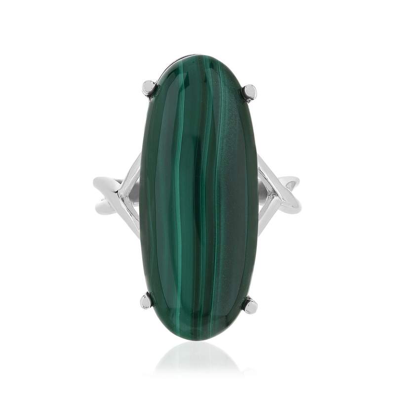 Bague argent 925 malachite - vue 3