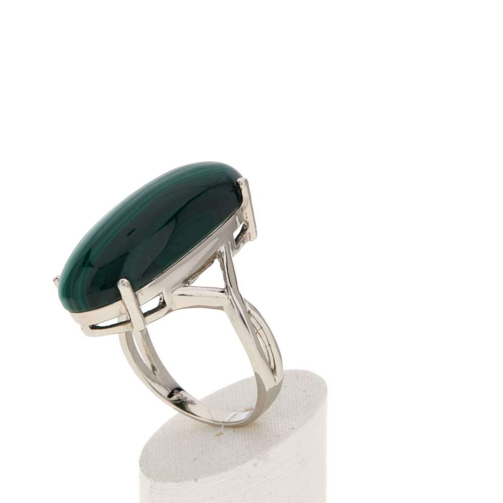 Bague argent 925 malachite - vue 4