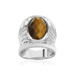 Bague argent 925 oeil de tigre - vue 1