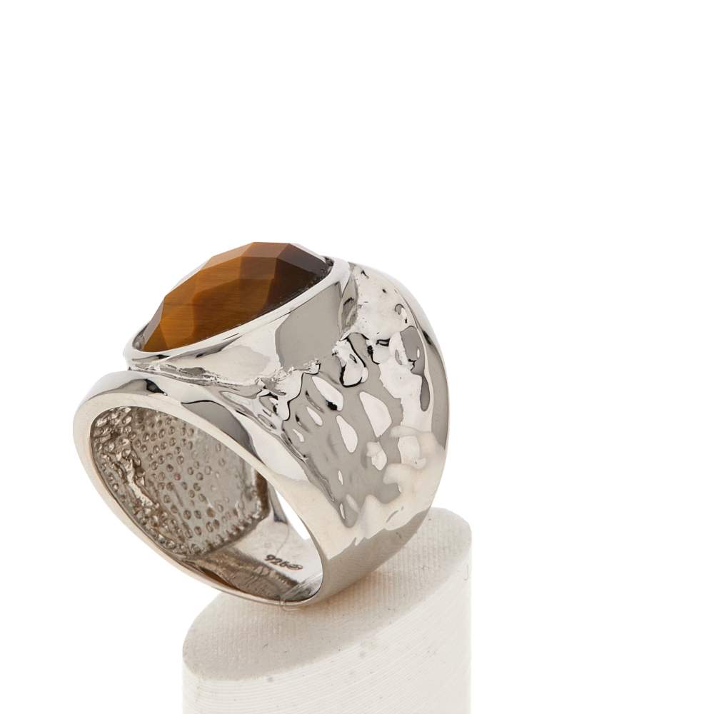 Bague argent 925 oeil de tigre - vue 4
