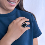 Bague argent 925 onyx - vue porté 1