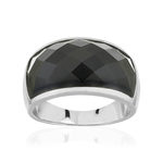 Bague argent 925 agate noire - vue 1