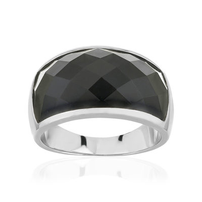 Bague argent 925 agate noire