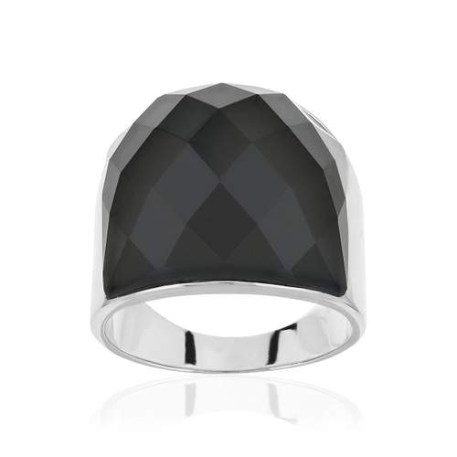 Bague argent 925 agate noire