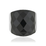Bague argent 925 agate noire - vue 3