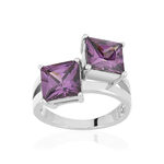 Bague argent 925 zirconias violets - vue 1