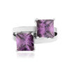 Bague argent 925 zirconias violets - vue V3