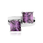 Bague argent 925 zirconias violets - vue 3