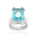 Bague argent 925 pierre synthétique bleue - vue 1