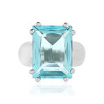 Bague argent 925 pierre synthétique bleue - vue 3