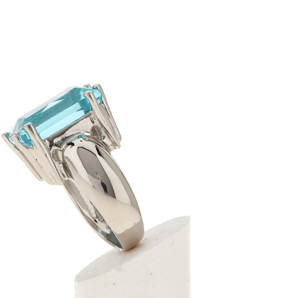 Bague argent 925 pierre synthétique bleue - vue 6