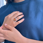 Bague argent 925 pierre synthétique - vue porté 1