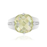 Bague argent 925 zirconias vert clair et blanc - vue 3