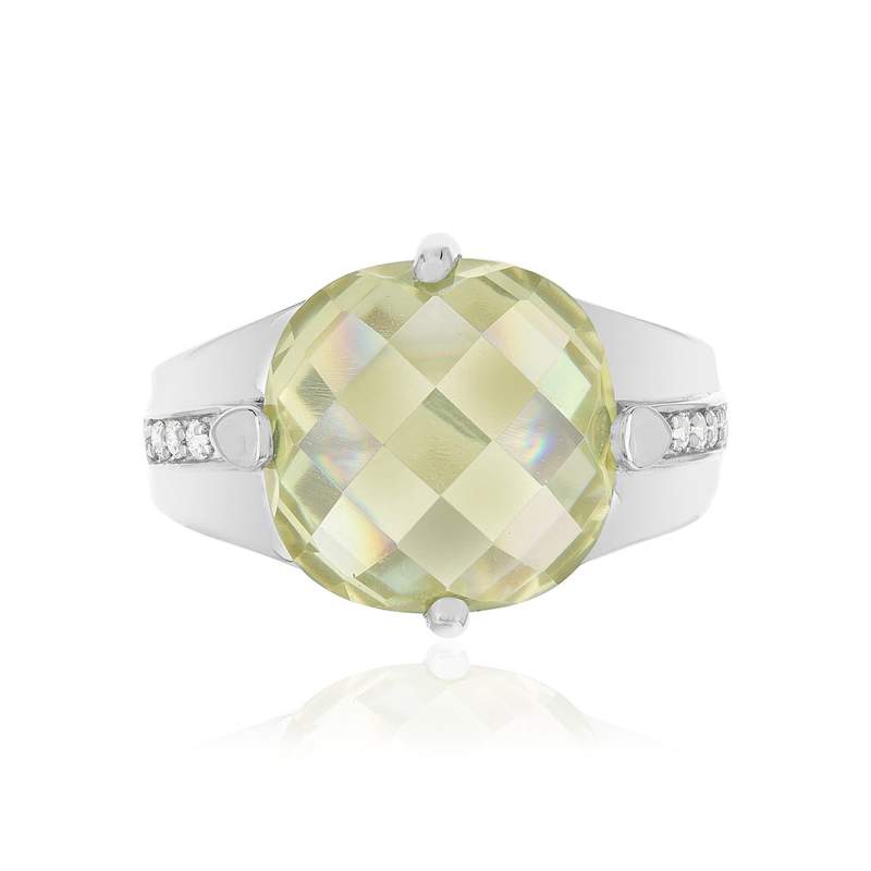 Bague argent 925 zirconias vert clair et blanc - vue 3
