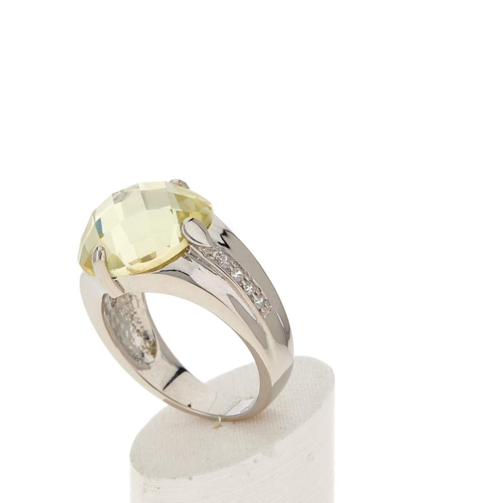 Bague argent 925 zirconias vert clair et blanc - vue 4