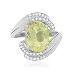 Bague argent 925 quartz jaune clair, zirconias - vue 3