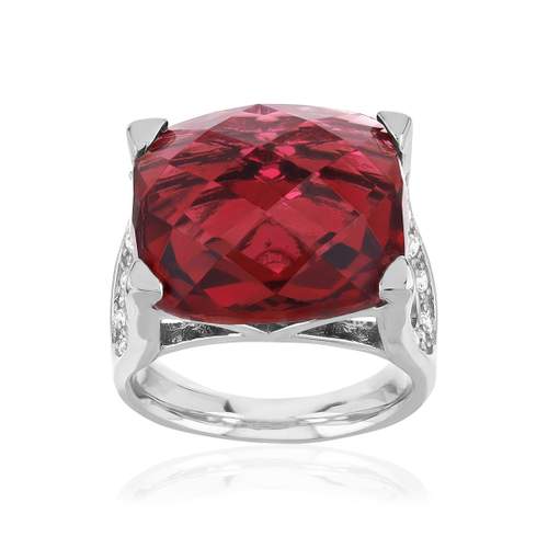 Bague argent 925 pierre synthétique zirconias