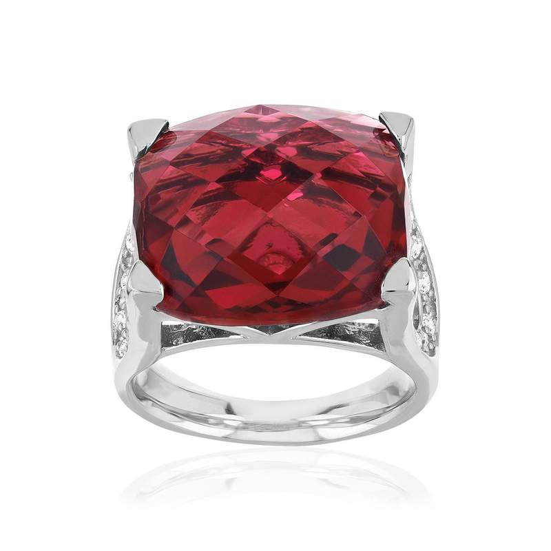 Bague argent 925 pierre synthétique zirconias - vue 1