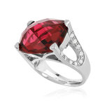 Bague argent 925 pierre synthétique zirconias - vue D1