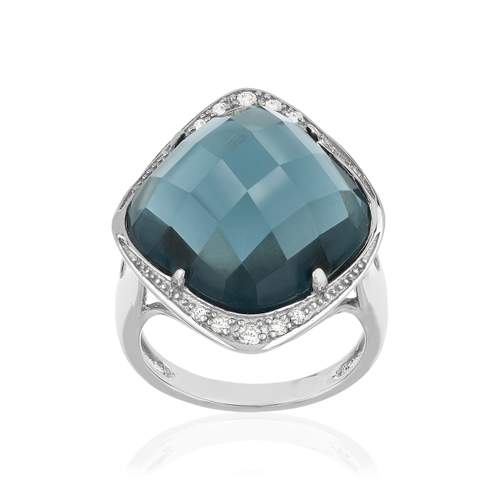 Bague argent 925 pierre synthétique zirconias