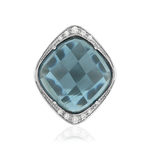 Bague argent 925 pierre synthétique zirconias - vue 3