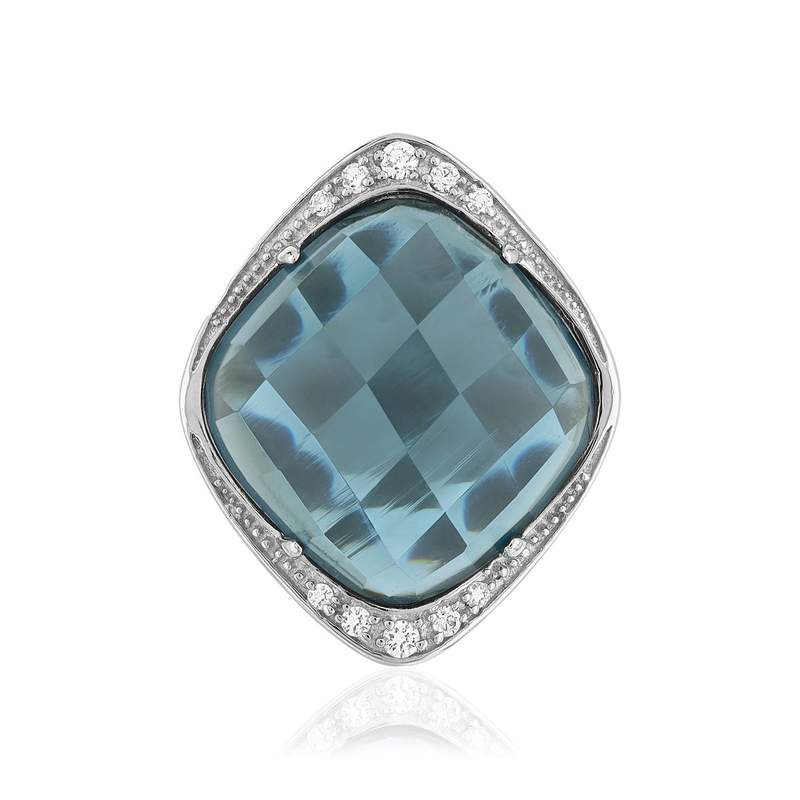 Bague argent 925 pierre synthétique zirconias - vue 3