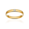 Alliance or 375 jaune poli ruban confort 3,5mm diamant princesse - vue V1