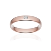 Alliance or 375 rose poli ruban confort 4mm diamant princesse - vue V1