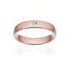 Alliance or 375 rose poli ruban confort 4,5mm diamant brillant - vue V1