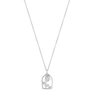Collier La Belle et la Bête argent 925 zirconia disney