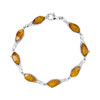 Bracelet argent 925 ambre taille poire 17,5 cm - vue V1
