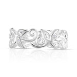 Bague argent 925 feuillage zirconias - vue 3