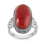Bague argent 925 corail gorgone - vue 1