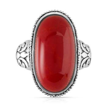 925 silver gorgon coral ring