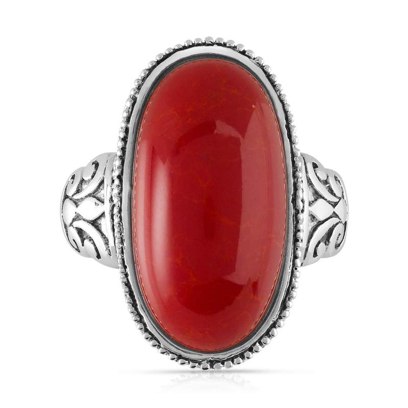 Bague argent 925 corail gorgone - vue 3