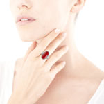Bague argent 925 corail gorgone - vue porté 1