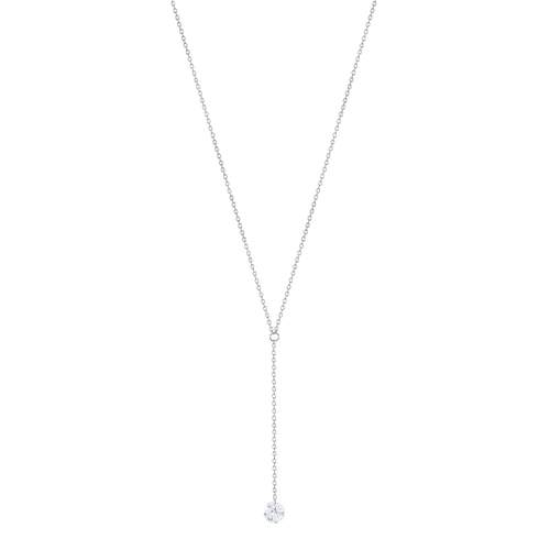 925 sterling silver necklace with zirconia, 43 cm