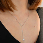 Collier argent 925 zirconia 43 cm - vue porté 1