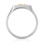 Chevalière argent 925 facetté et or 750 jaune 2 initiales - vue 2