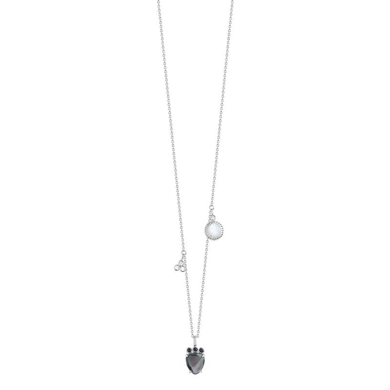 Collier argent 925 nacre zirconia - vue 1