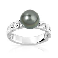 Bague argent 925 perle de culture de tahiti