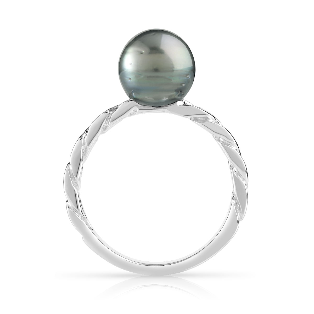 Bague argent 925 perle de culture de tahiti - vue V2