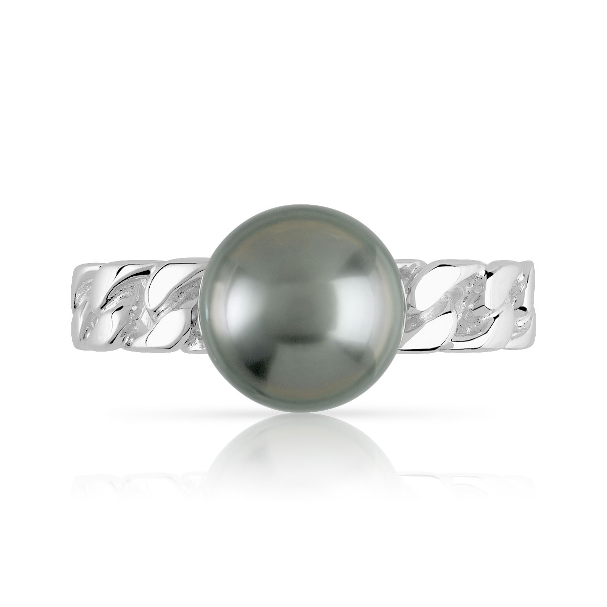 Bague argent 925 perle de culture de tahiti - vue V3