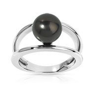 Bague argent 925 perle de culture de tahiti