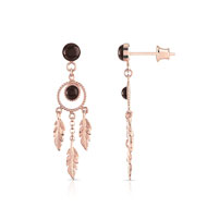 Boucles d'oreilles argent 925 rosé ambre