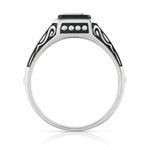Bague argent 925 onyx imitation rectangulaire - vue 2