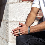 Bague argent 925 onyx imitation rectangulaire - vue porté 3