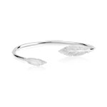 Bracelet jonc argent 925 plumes - vue 1